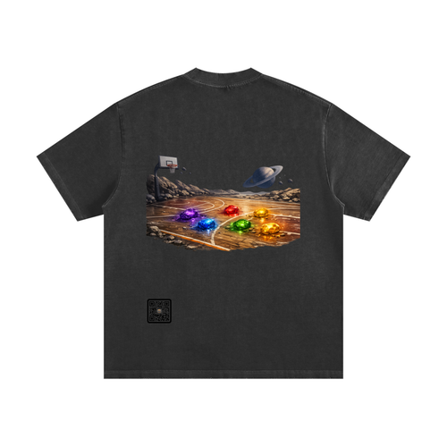 "Classic Infinity Stone" Vintage Washed Frayed T-Shirt