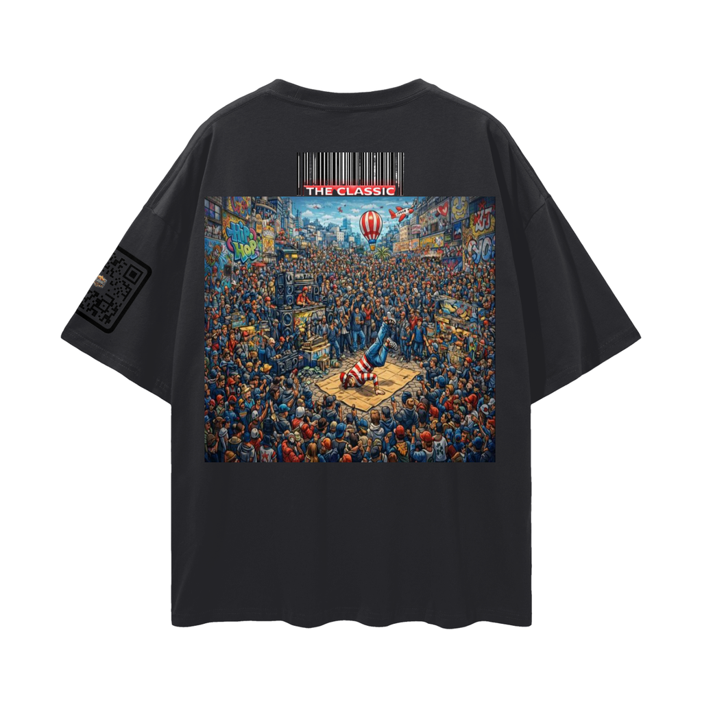 "Where's Waldo" Streetwear Loose Drop Shoulder T-Shirt