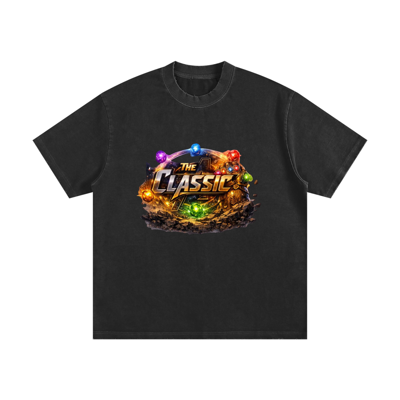 "Classic Infinity Stone" Vintage Washed Frayed T-Shirt