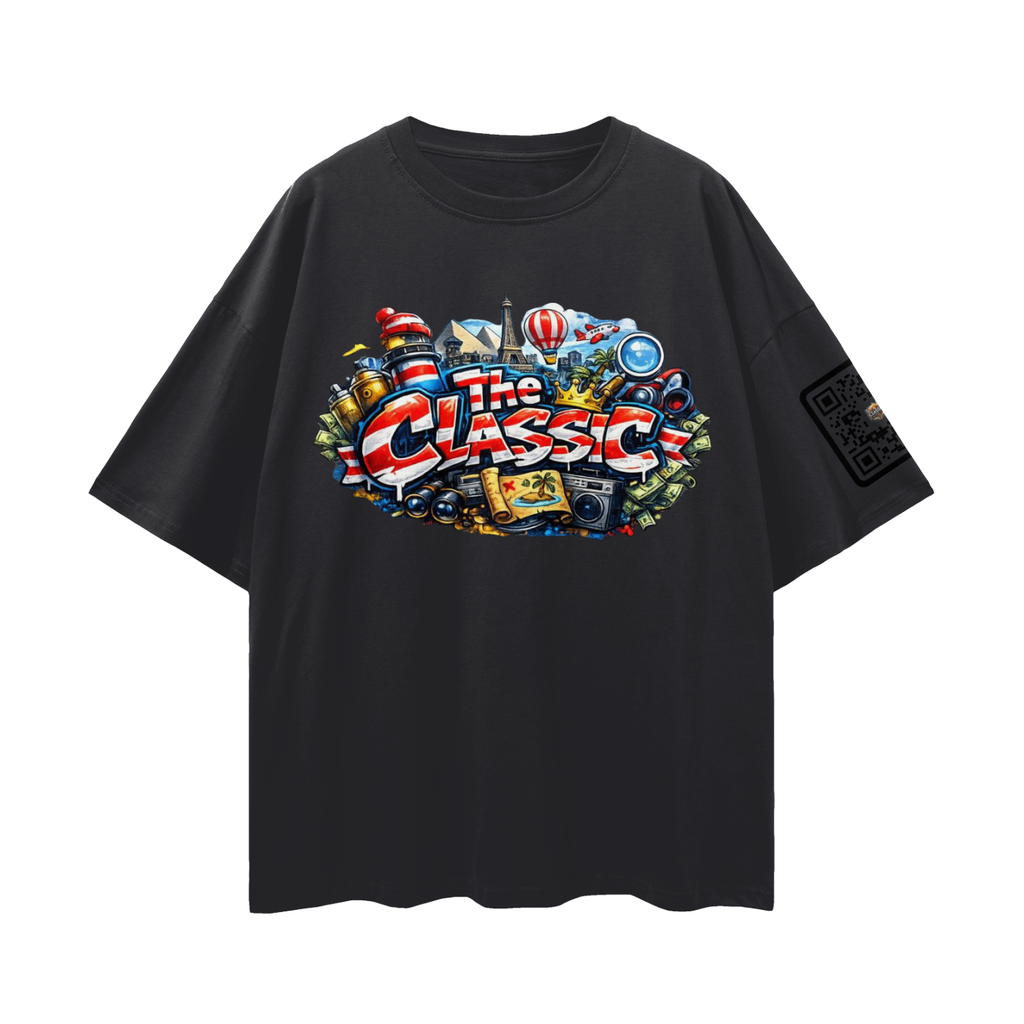 "Where's Waldo" Streetwear Loose Drop Shoulder T-Shirt