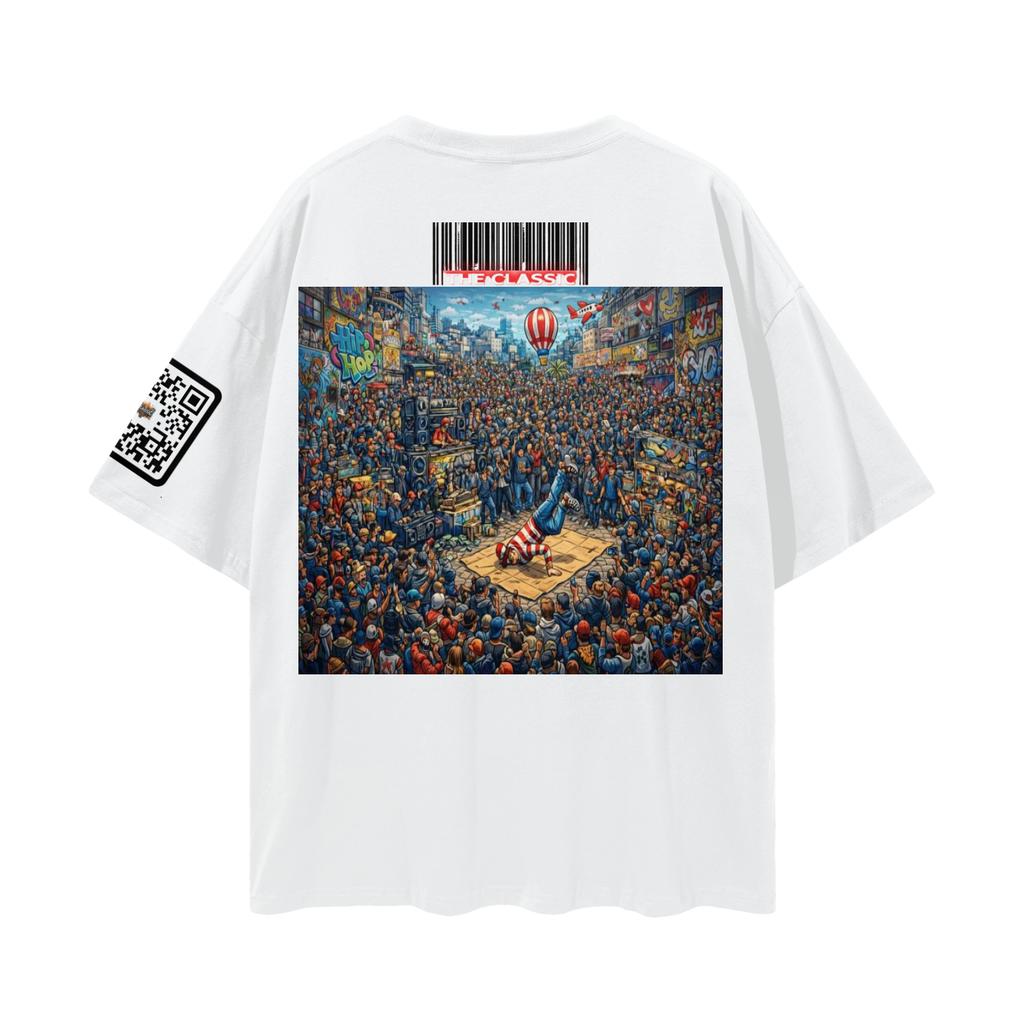 "Where's Waldo" Streetwear Loose Drop Shoulder T-Shirt